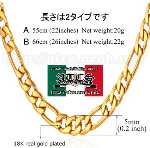 画像2: フィガロタイプGOLDネックレス　1　【長さ2タイプ】