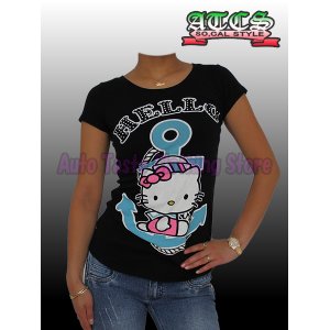 画像: 【SALE】HELLO KITTY マリン Tシャツ【ブラック】