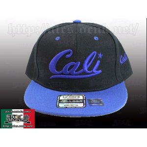 画像: Cali ロゴ　【BLACK＆BLUE】　アジャスタブルCAP