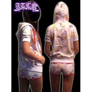 画像: 【SALE】ダイアとドル柄のホップカラー【全２色】ショーパンタイプのセットアップ 