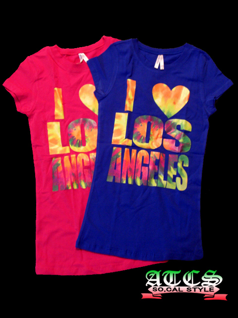 画像1: シームレスな着心地★I LOVE LOS ANGELES【全２色】【全２サイズ】Tシャツ 