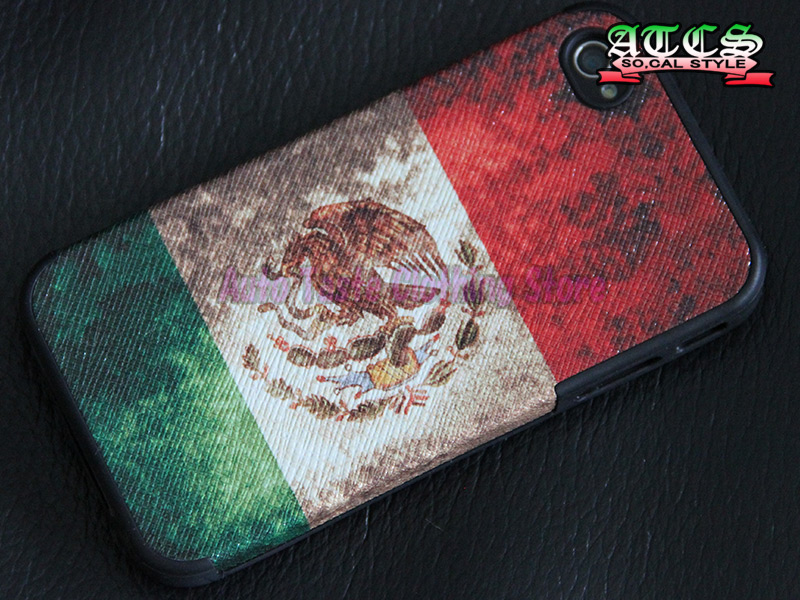 画像4: ★セール価格★【MEXICOレザー調 メキシコフラッグi Phone ケース 4G/4GS