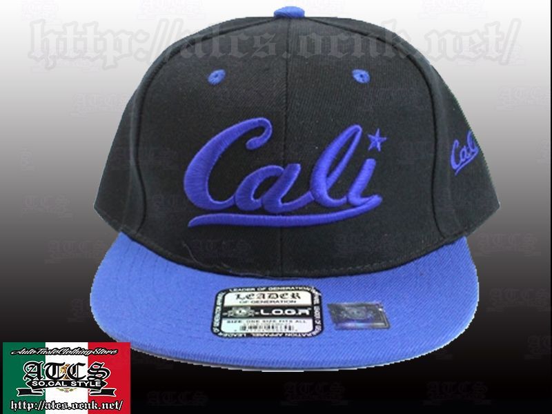 画像1: Cali ロゴ　【BLACK＆BLUE】　アジャスタブルCAP