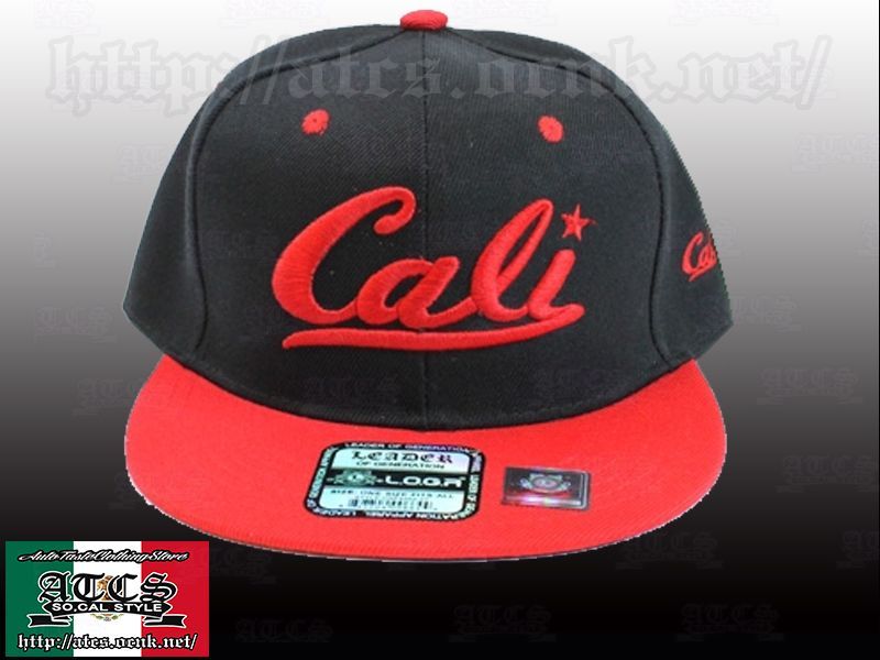 画像1: Cali ロゴ　【BLACK＆RED】　アジャスタブルCAP