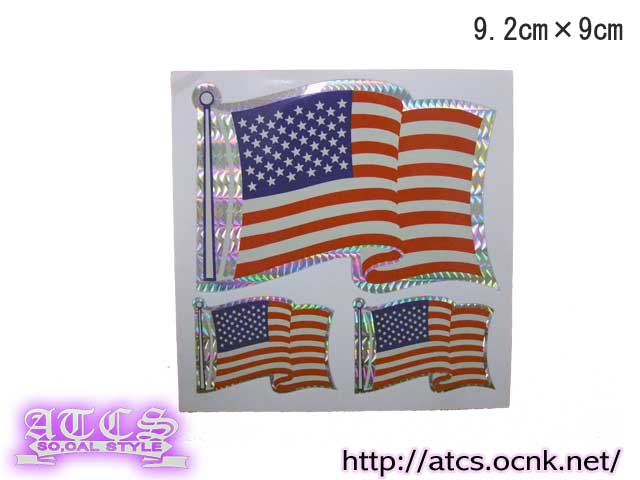 画像1: アメリカ国旗　３Pcステッカー