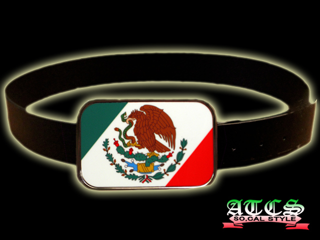 画像2: メキシコ国旗バックル【全2タイプ】ベルト付き