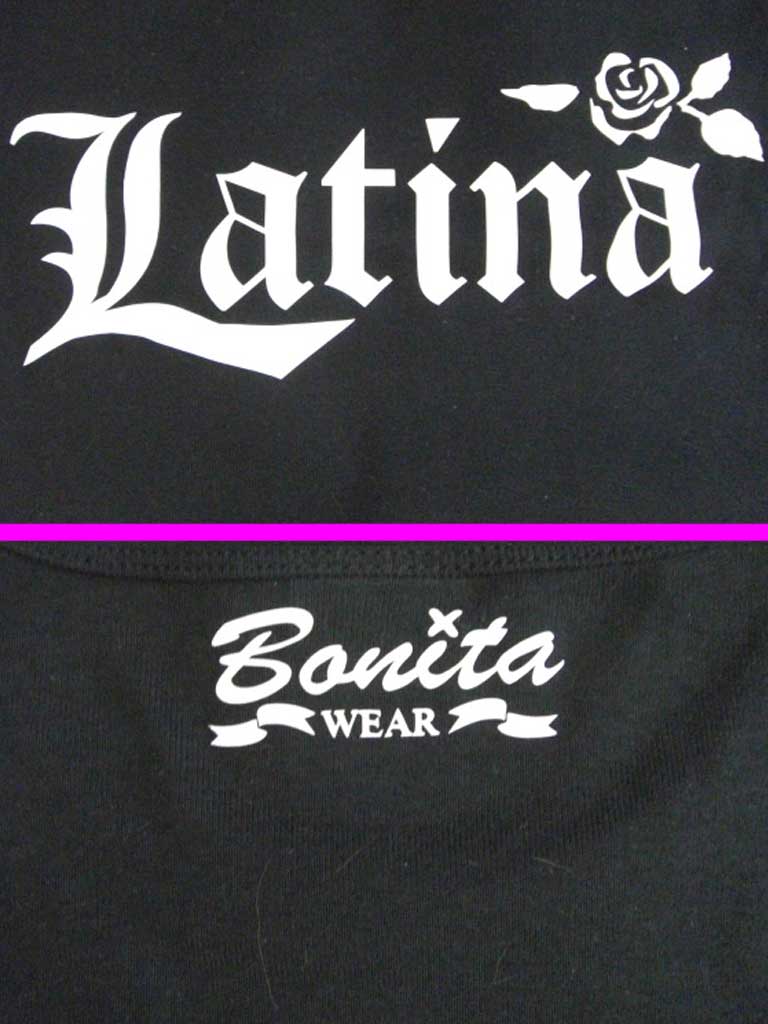 画像: 【BonitaWear】ちびTシャツ【白文字・全3色】Latina・バラ《白文字》