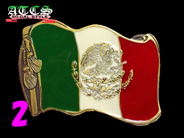 画像4: メキシコ国旗バックル【全2タイプ】ベルト付き